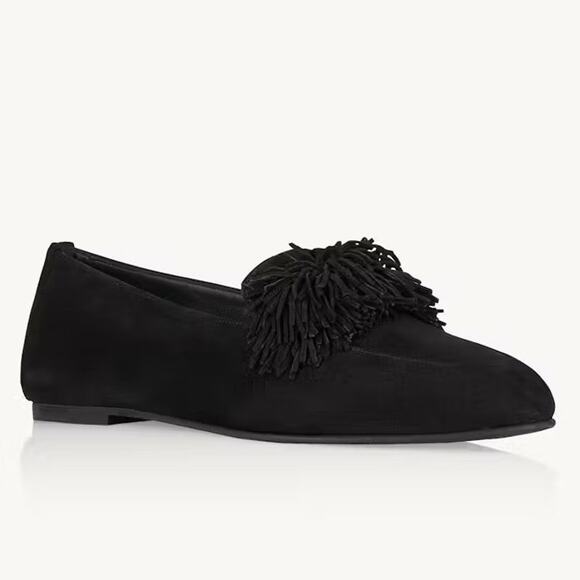 Aquazurra Suede Fringe Loafers Size 38 IT 8 US - Picture 1 of 10